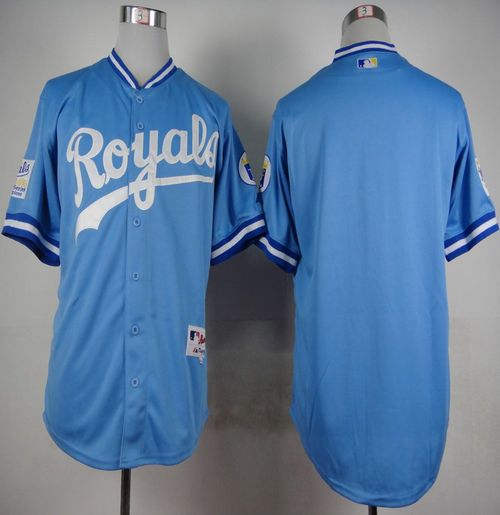 Royals Blank Light Blue 1985 Turn Back The Clock Stitched MLB Jersey - Click Image to Close